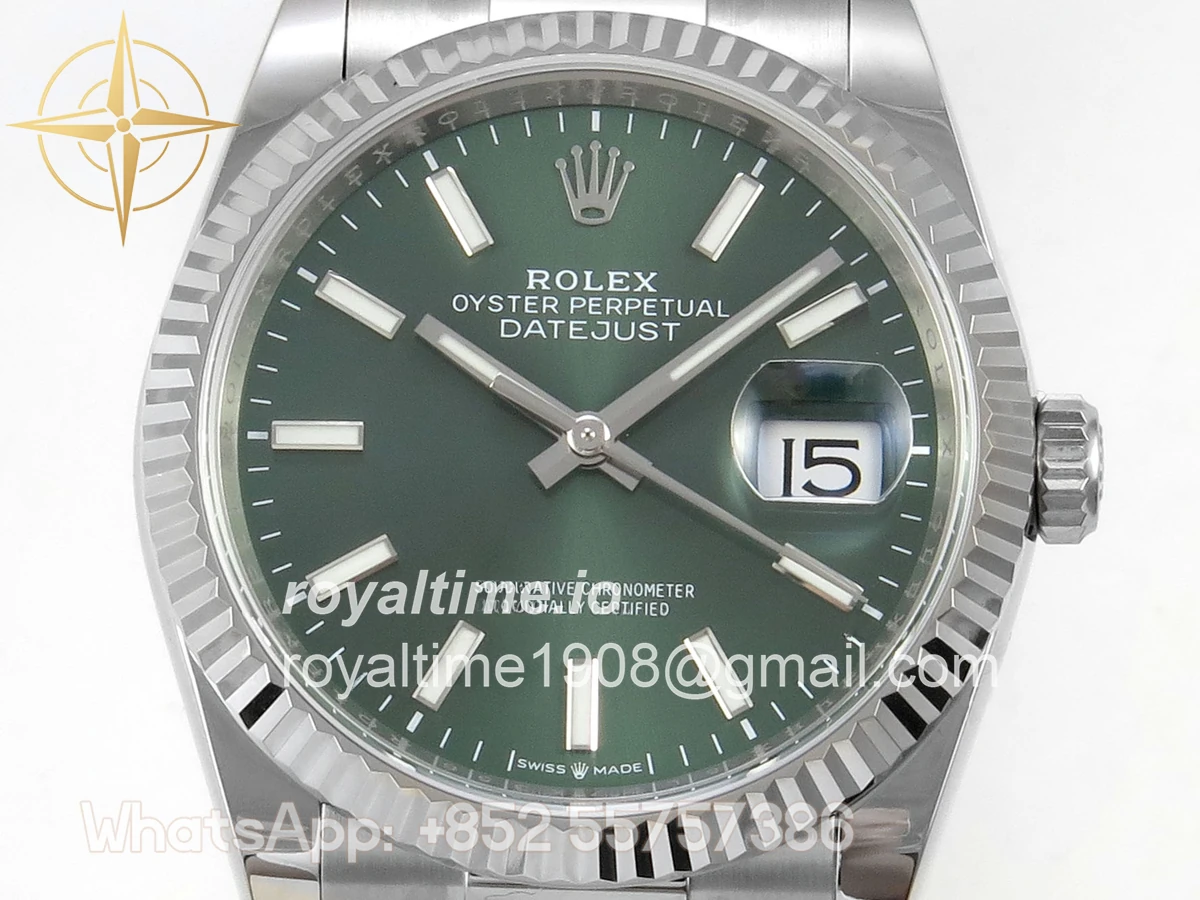 Rolex DateJust 36 SS 126234 ARF Green Stick Dial on Oyster Bracelet DD3235 - Image 2