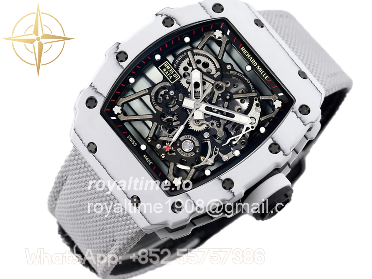 Richard Mille RM 035-01 Rafael Nadal White NTPT on White Nylon Strap - Image 2