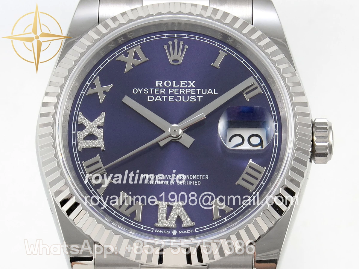 Rolex DateJust 36 SS 126234 ARF Purple Diamond Roman Dial on Oyster Bracelet DD3235 - Image 2