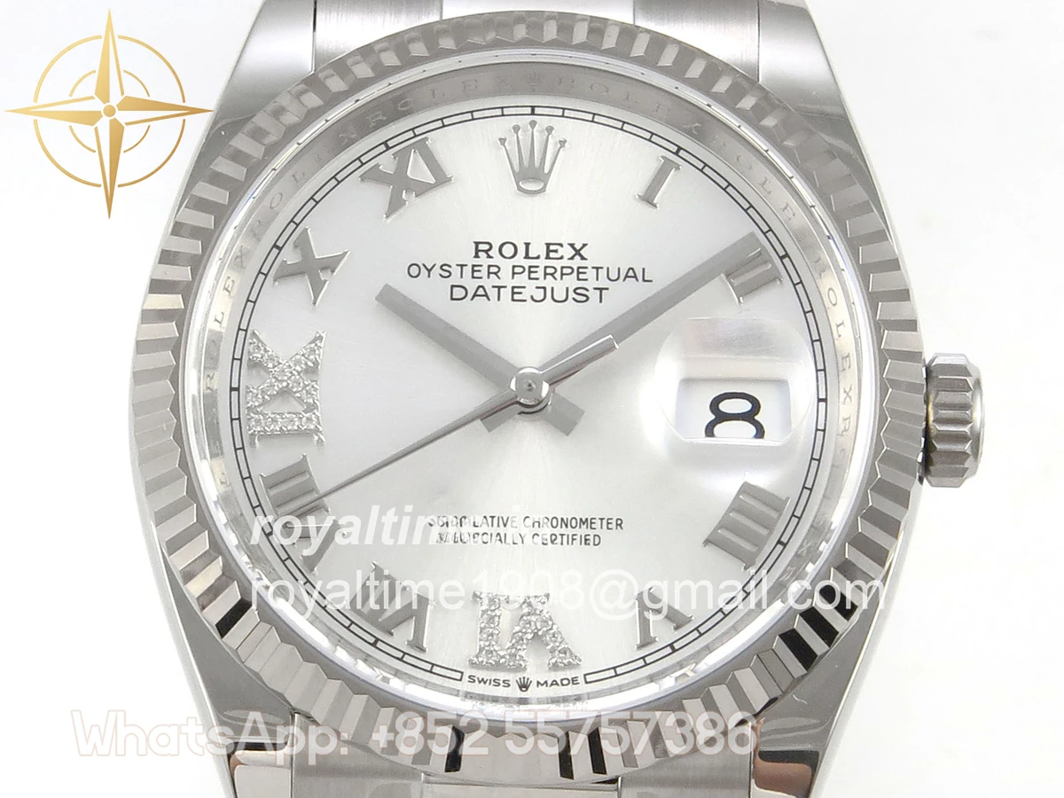 Rolex DateJust 36 SS 126234 ARF Silver Diamond Roman Dial on Oyster Bracelet DD3235 - Image 2