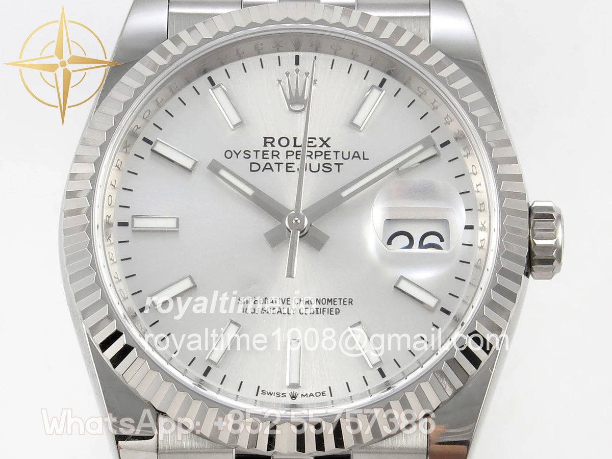 Rolex DateJust 36 SS 126234 ARF Silver Stick Dial on Jubilee Bracelet DD3235 - Image 2