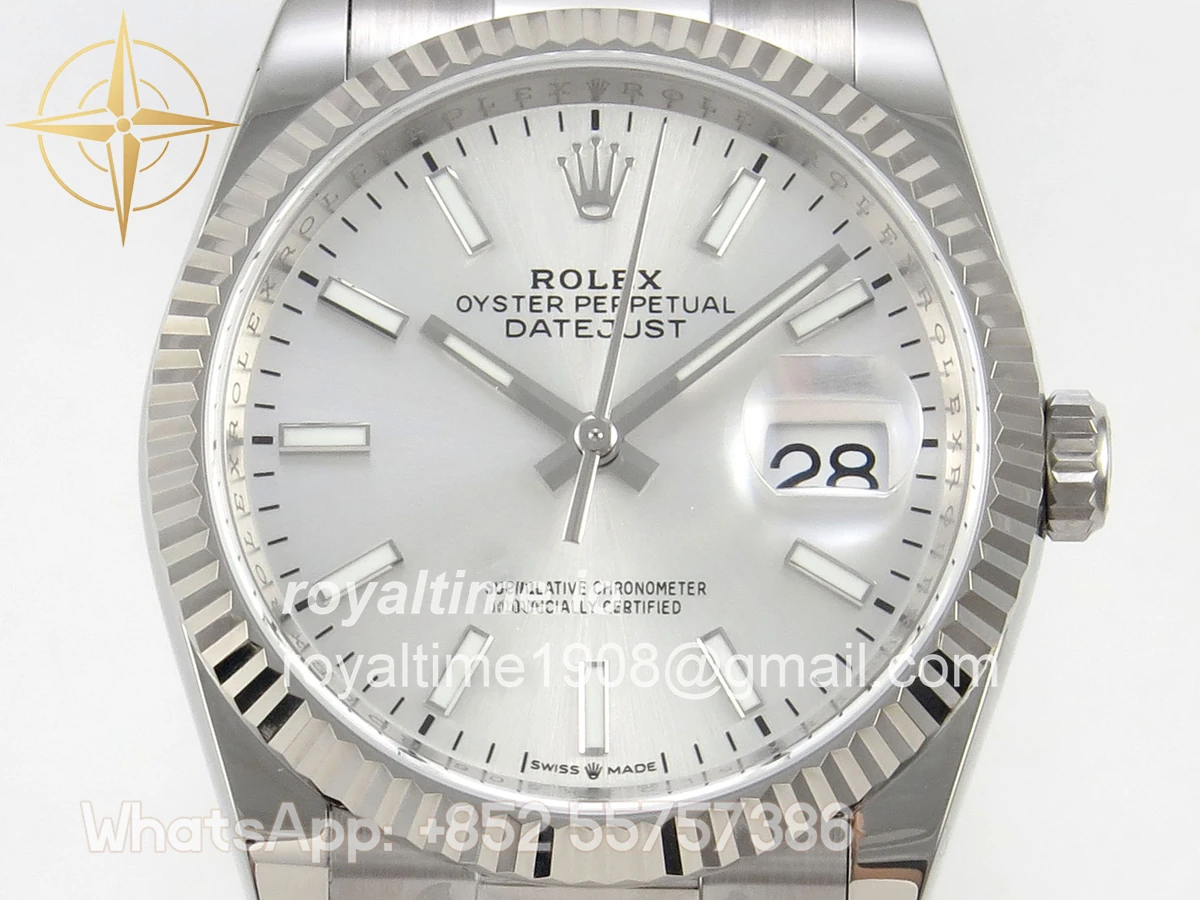 Rolex DateJust 36 SS 126234 ARF Silver Stick Dial on Oyster Bracelet DD3235 - Image 2