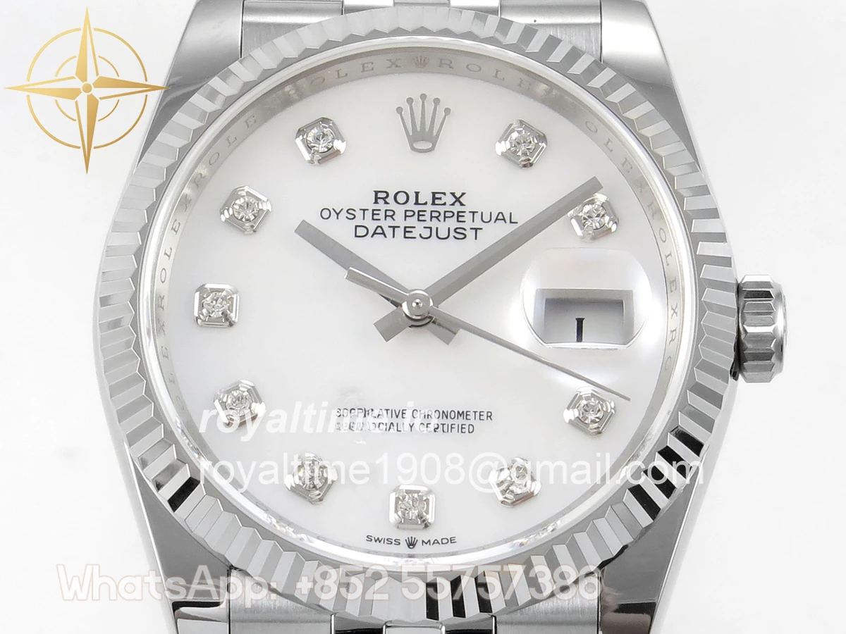 Rolex DateJust 36 SS 126234 ARF White MOP Diamonds Dial on Jubilee Bracelet DD3235 - Image 2