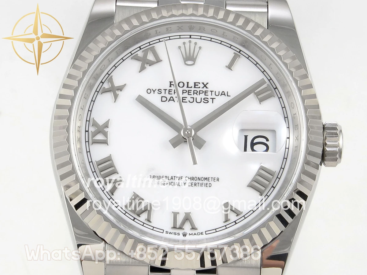 Rolex DateJust 36 SS 126234 ARF White Roman Dial on Jubilee Bracelet DD3235 - Image 2