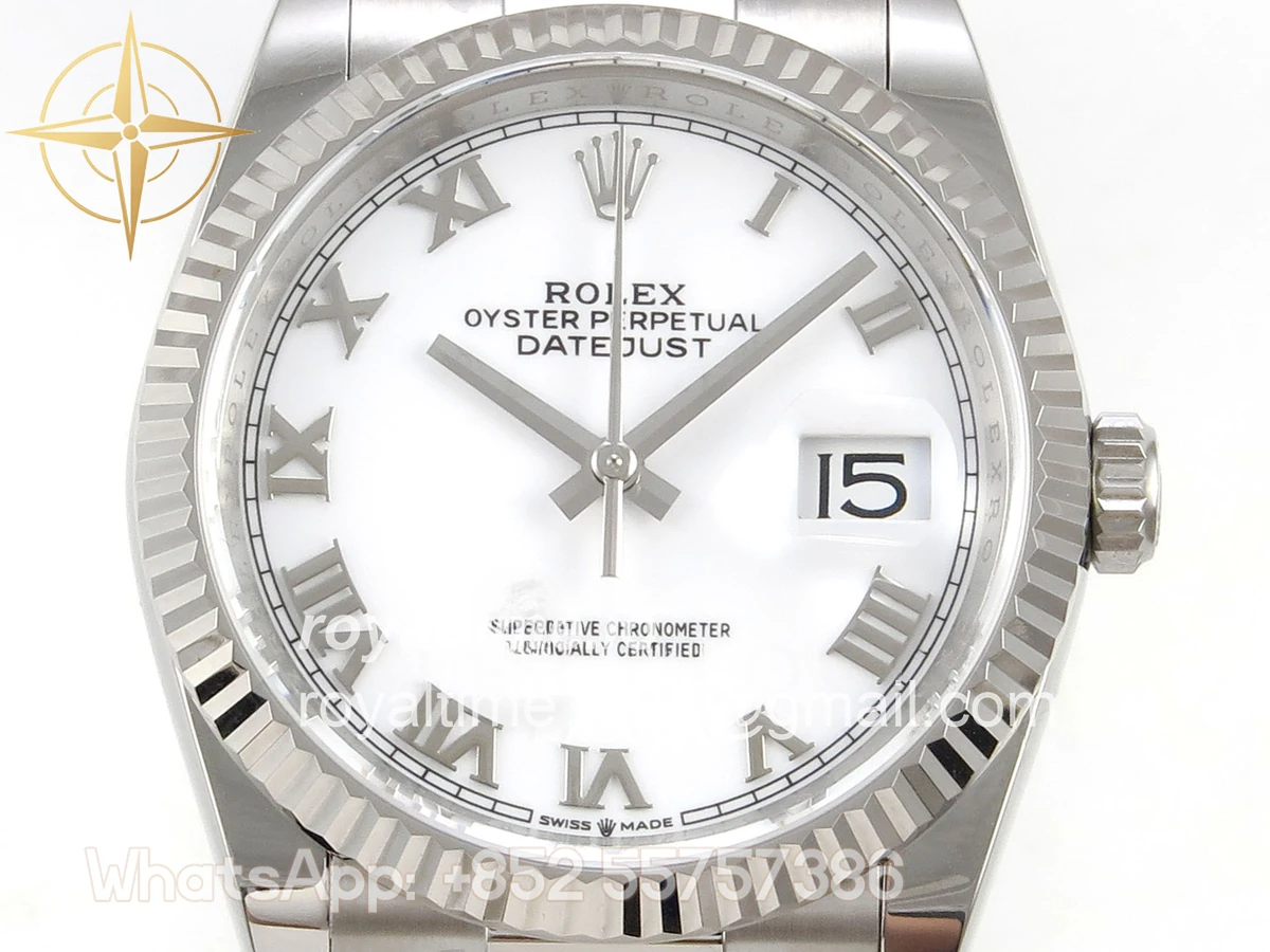 Rolex DateJust 36 SS 126234 ARF White Roman Dial on Oyster Bracelet DD3235 - Image 2