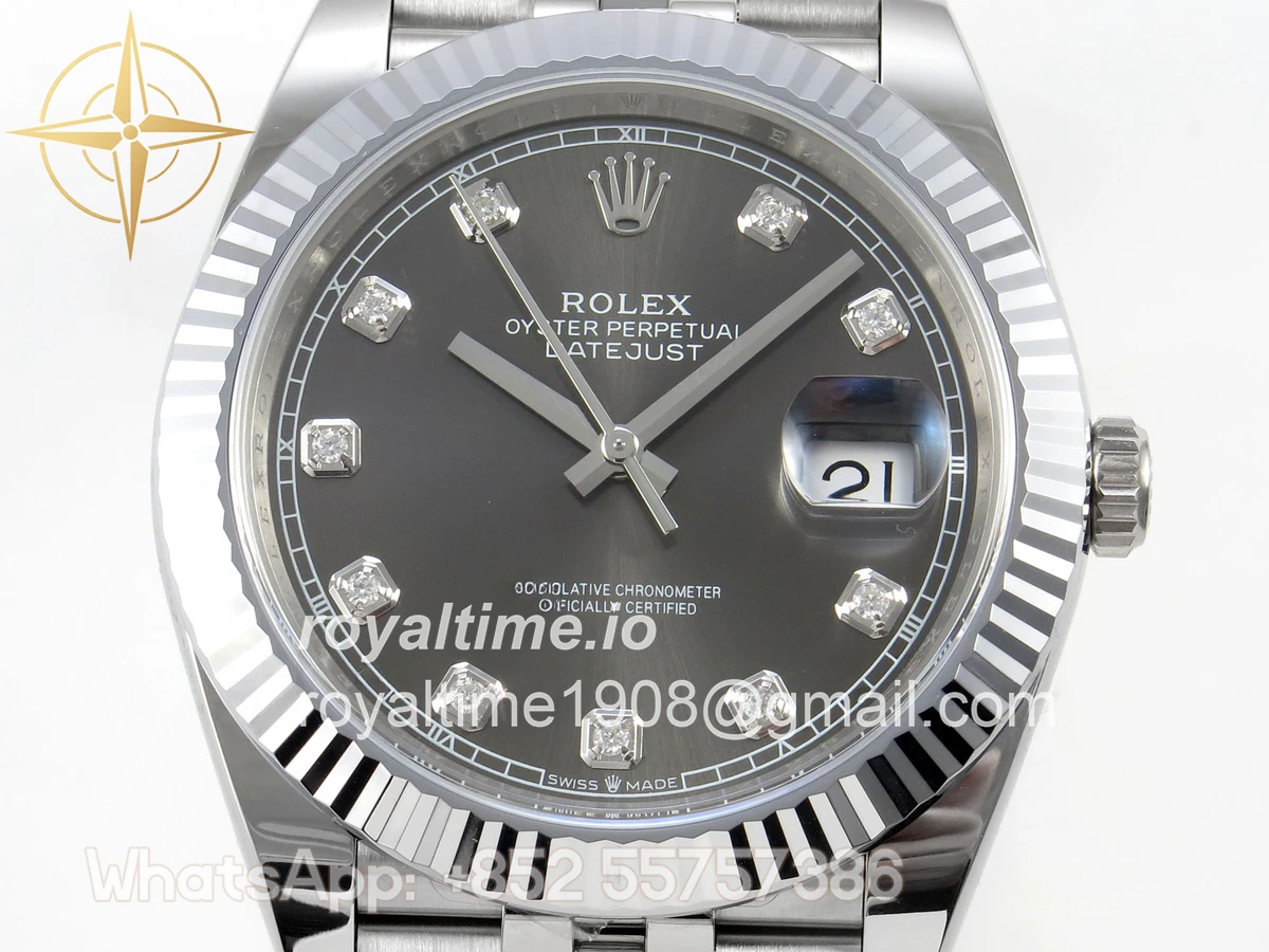 Rolex DateJust 41 126334 904L SS SCF Gray Diamonds Dial on Jubilee Bracelet VR3235 - Image 2