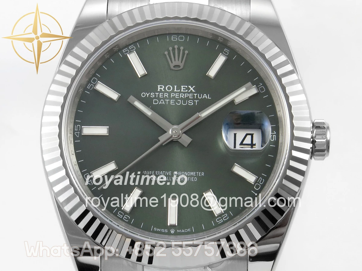 Rolex DateJust 41 126334 904L SS SCF Green Dial on Oyster Bracelet VR3235 - Image 2