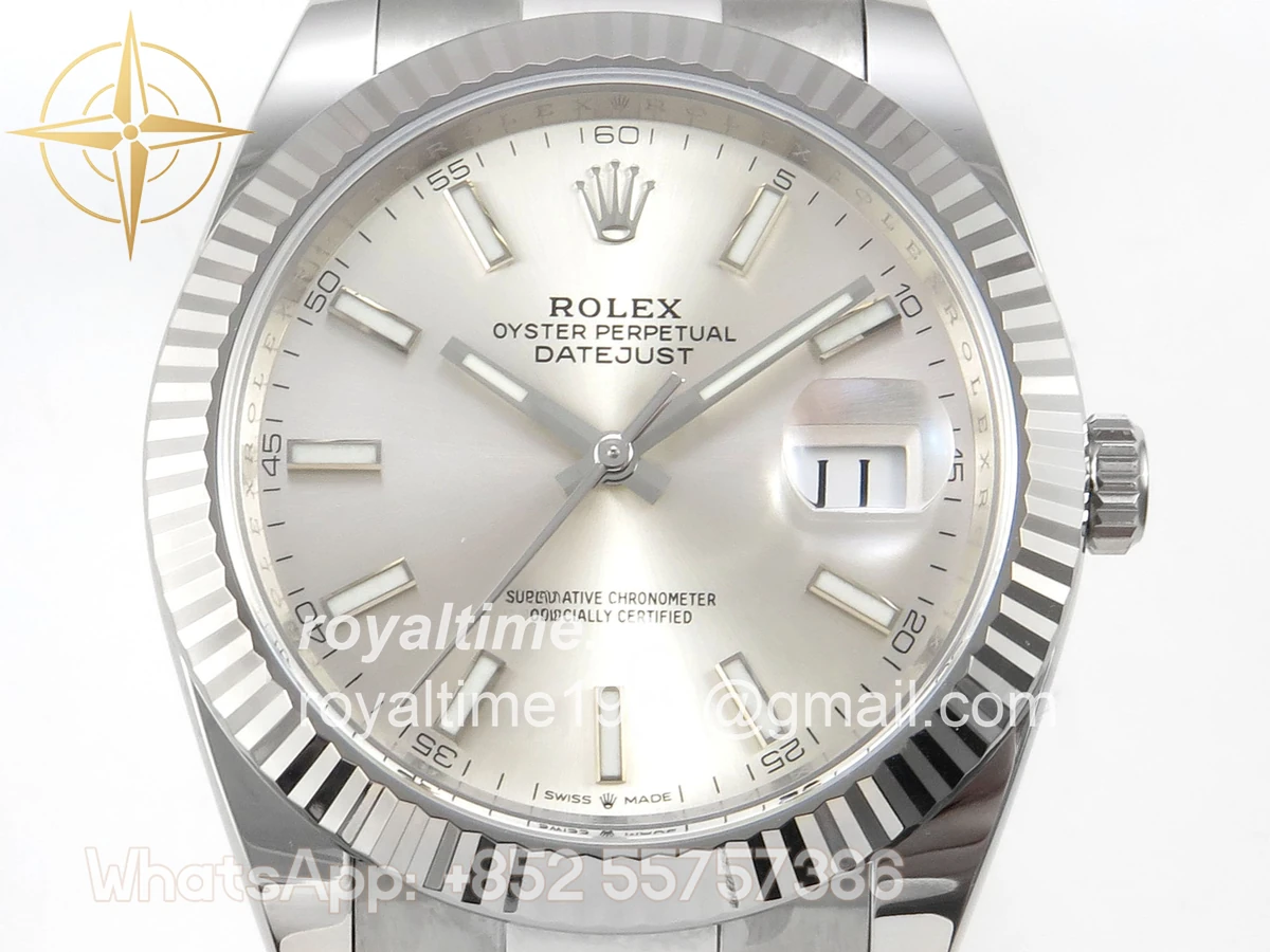 Rolex DateJust 41 126334 904L SS SCF Sliver Dial on Oyster Bracelet VR3235 - Image 2