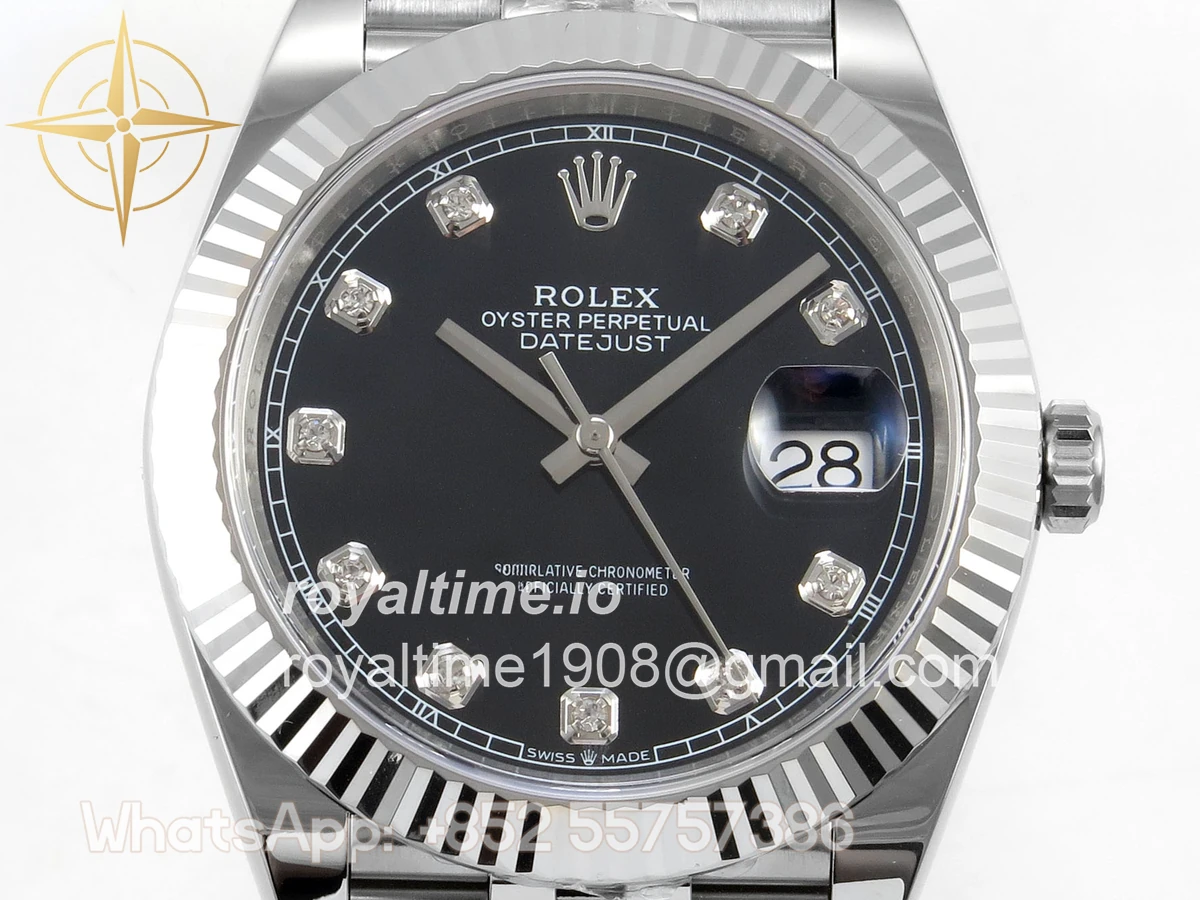 Rolex DateJust 41 126334 ERF Black Diamonds Dial on Jubilee Bracelet JH3235 (Free Sprung) Weighted 132g - Image 2
