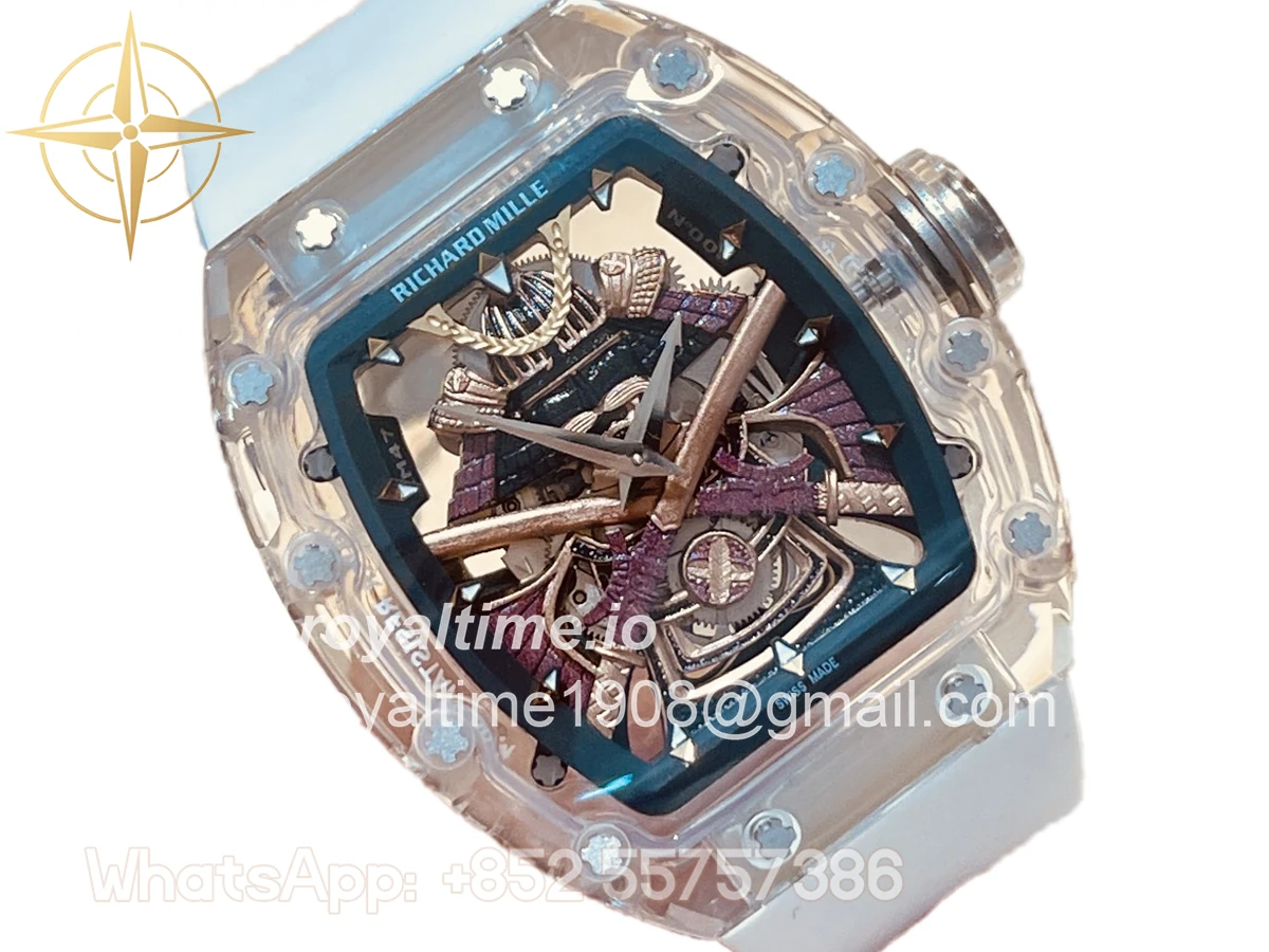 Richard Mille RM 047 Tourbillon Samurai Sapphire on White Rubber Strap - Image 2