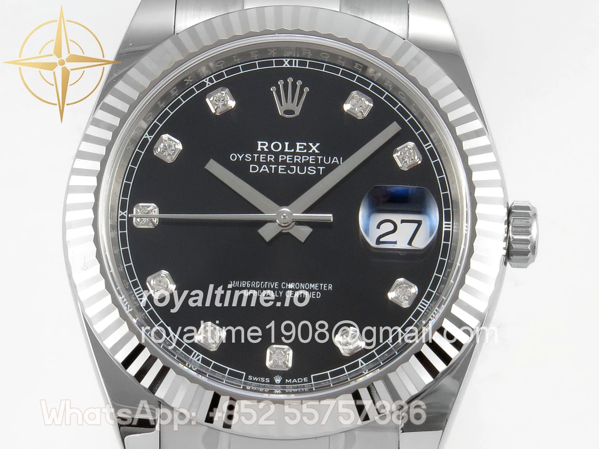 Rolex DateJust 41mm 126334 ARF Black Diamonds Dial on Oyster Bracelet DD3235 - Image 2