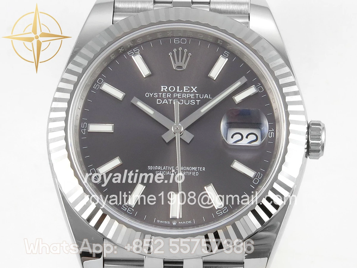 Rolex DateJust 41mm 126334 ARF Gray Stick Dial on Jubilee Bracelet DD3235 - Image 2