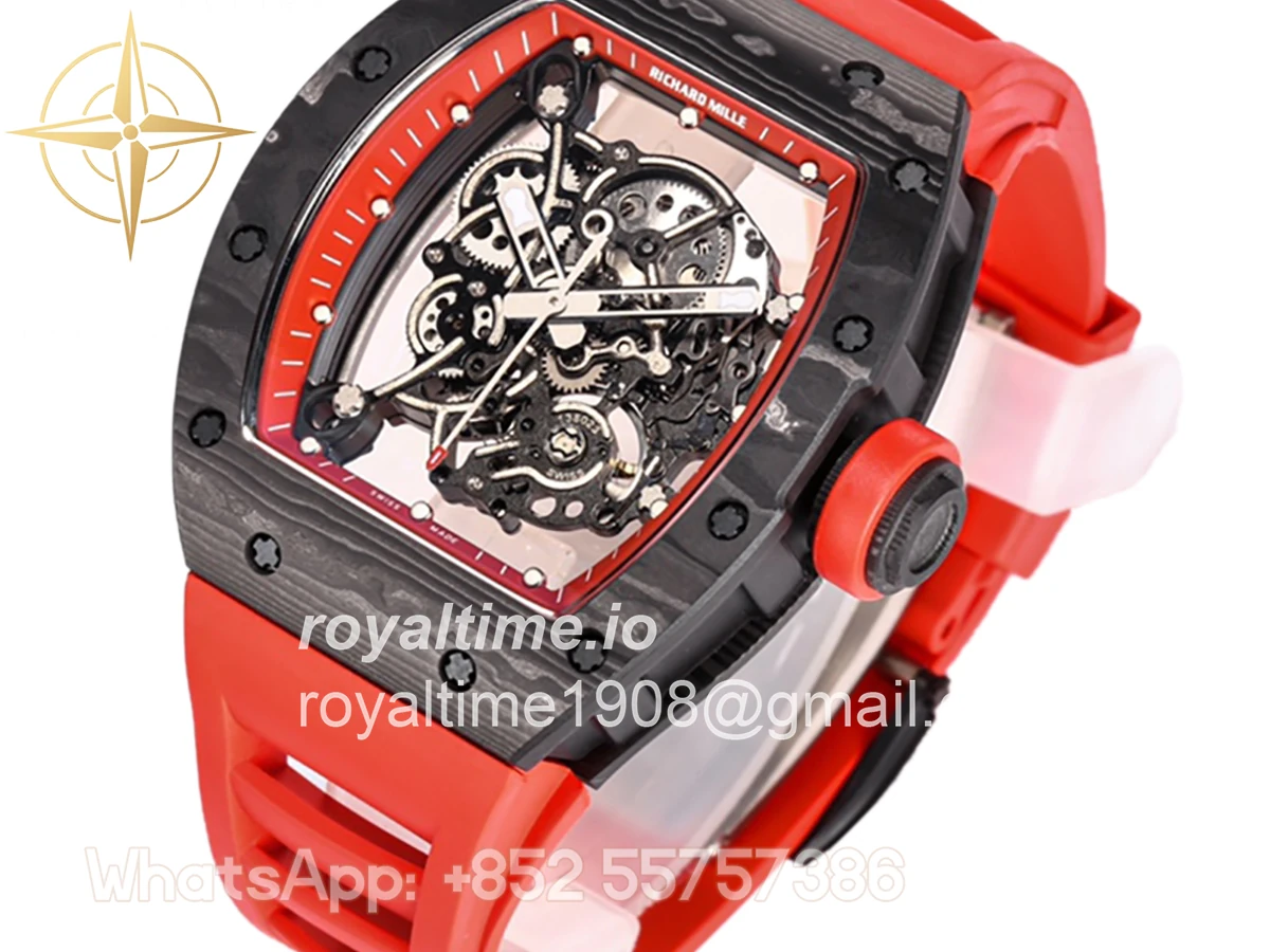Richard Mille RM 055 Bubba Watson in NTPT Carbon Red Rubber Strap - Image 2