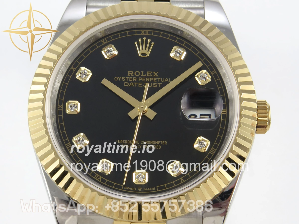 Rolex DateJust 41 126333 QF 904L Steel Black Diamonds Dial on SS/YG Jubilee Bracelet QF3235 (145g) - Image 2