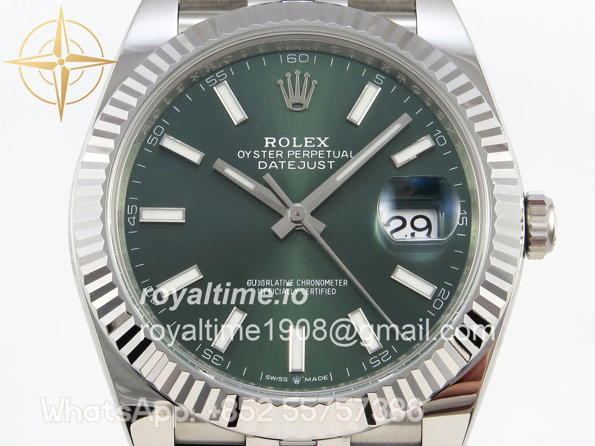 Rolex DateJust 41 126334 Clean Plus 904L Steel Green Stick Dial on Jubilee Bracelet DD3235 - Image 2