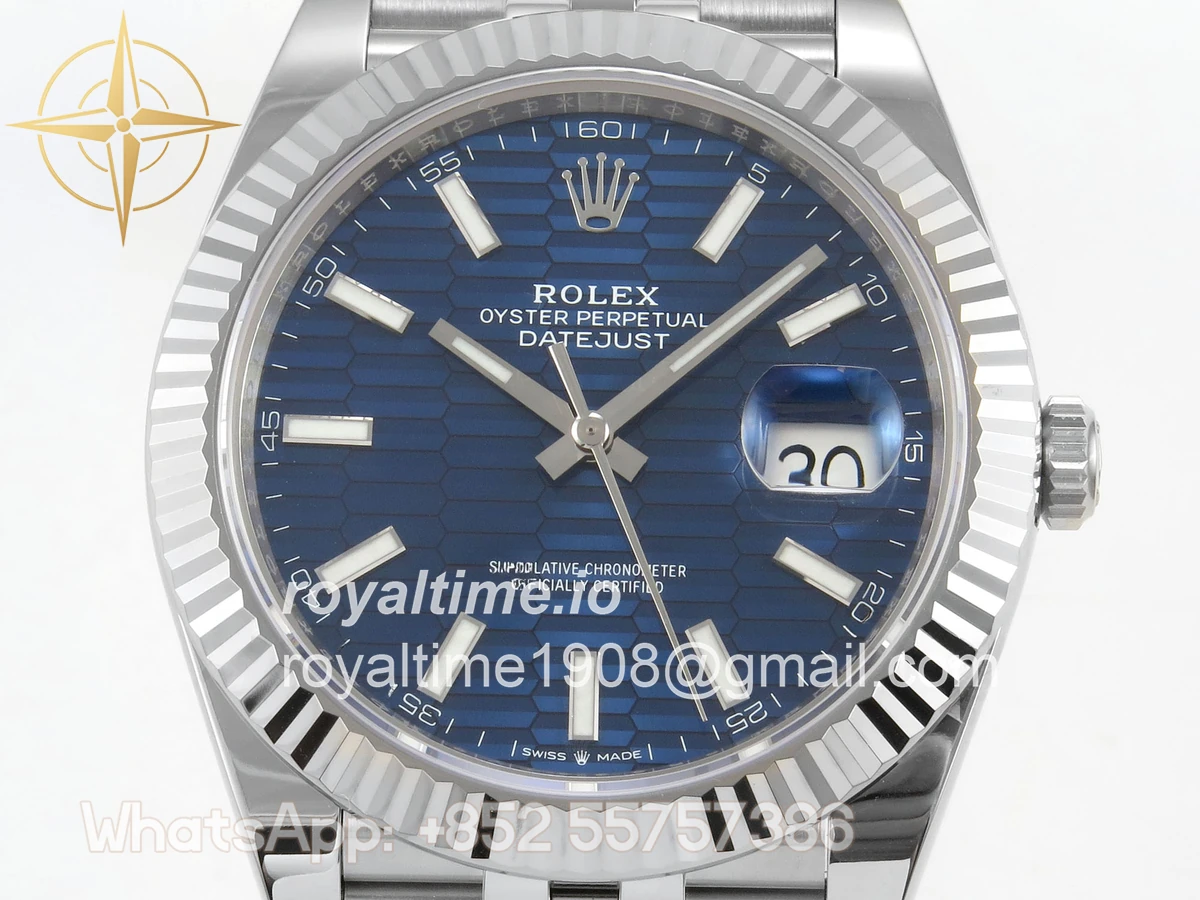 Rolex DateJust 41 126334 SCF 904L Steel Blue Textured Stick Dial on Jubilee Bracelet A3235 - Image 2