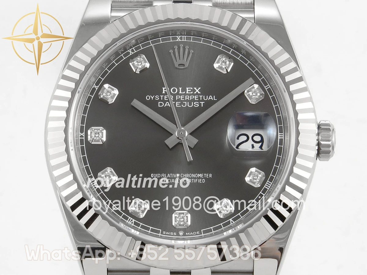 Rolex DateJust 41 126334 SCF 904L Steel Gray Diamonds Dial on Jubilee Bracelet A3235 - Image 2