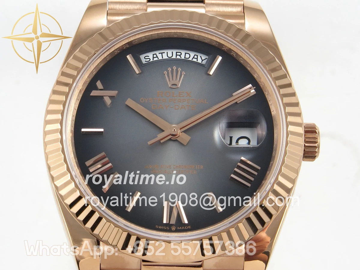 Rolex Day Date 40 RG 228235 QF Gray Roman Dial on President Bracelet VR3255 V8 (190g) - Image 2