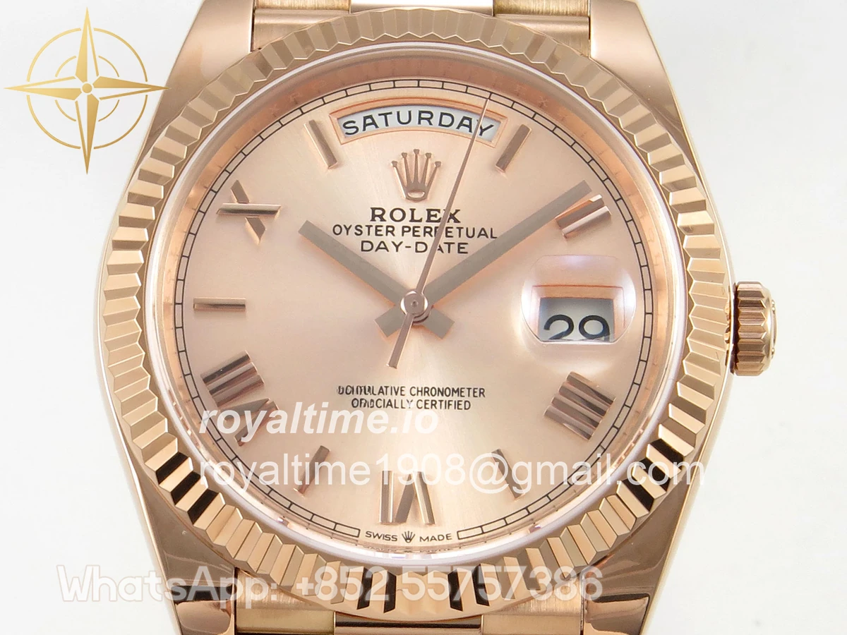 Rolex Day Date 40 RG TMF RG Roman Dial on President Bracelet VR3255 (Weighted) 208g - Image 2