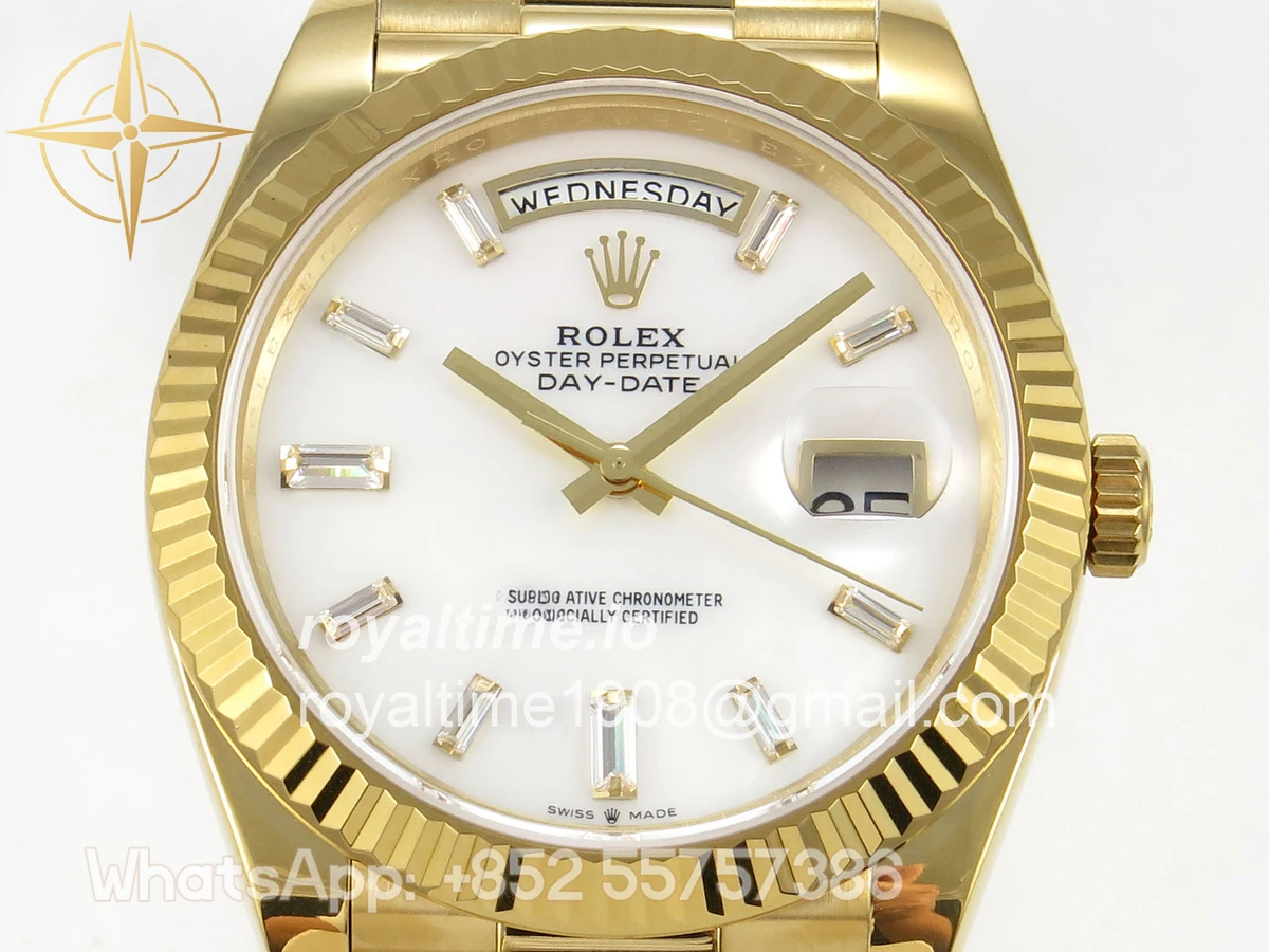 Rolex Day Date 40 YG 228238 QF White Crystal Dial on President Bracelet VR3255 V8 (190g) - Image 2