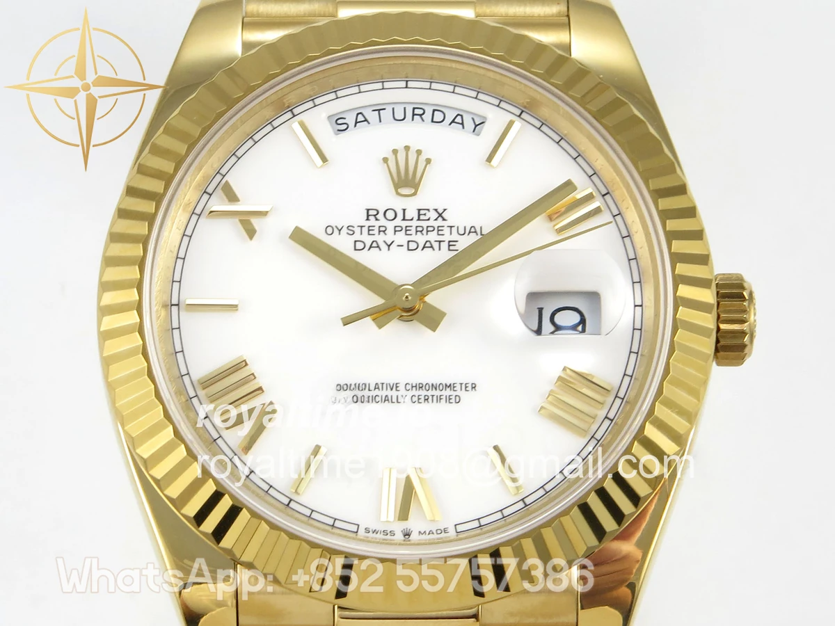 Rolex Day Date 40 YG 228238 QF White Roman Dial on President Bracelet A2836 V6 (200g) - Image 2