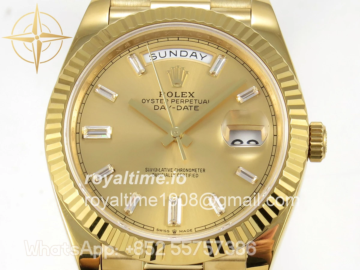 Rolex Day Date 40 YG 228238 QF YG Crystal Dial on President Bracelet VR3255 V8 (190g) - Image 2