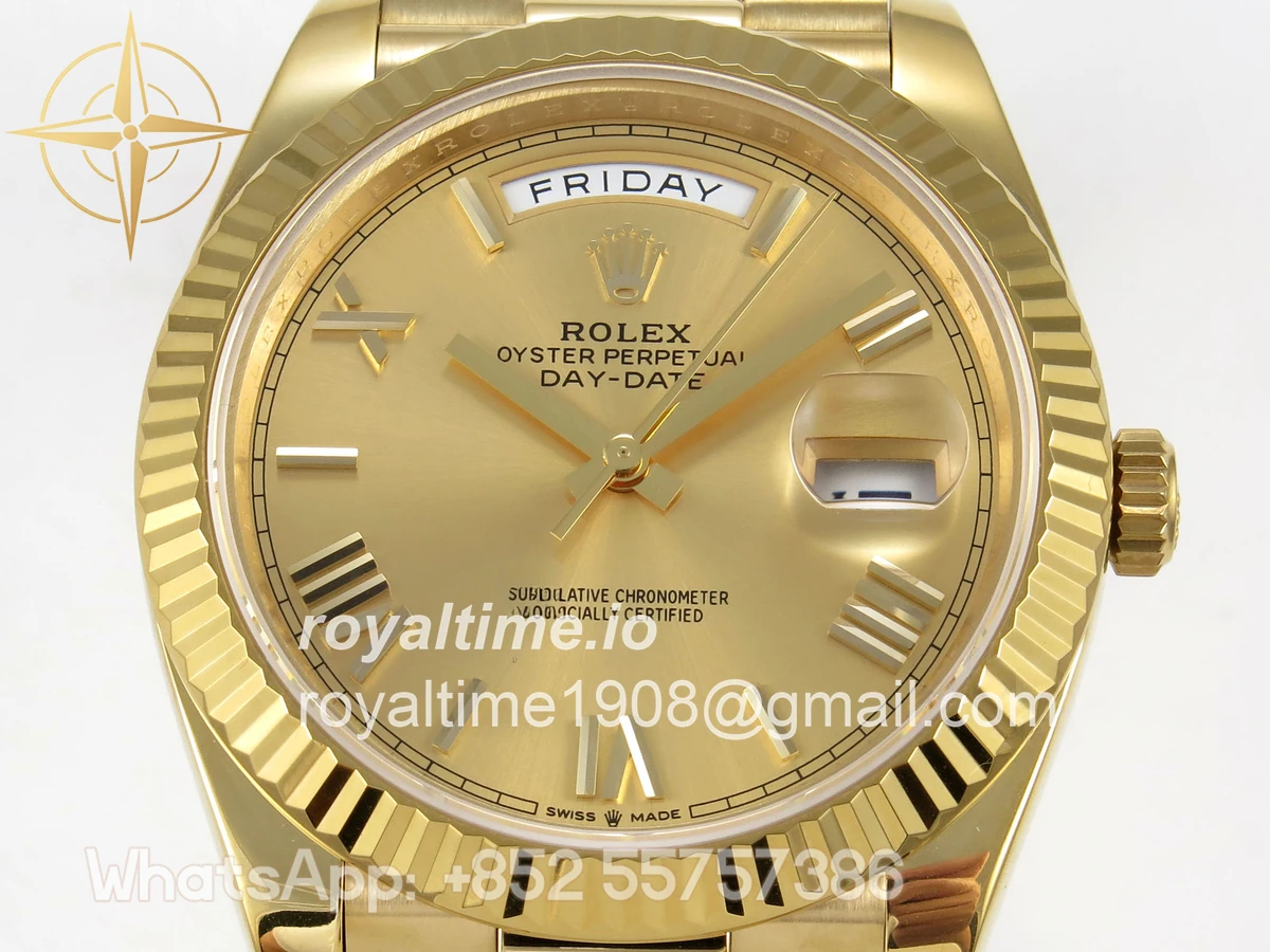 Rolex Day Date 40 YG 228238 QF YG Roman Dial on President Bracelet VR3255 V8 (190g) - Image 2
