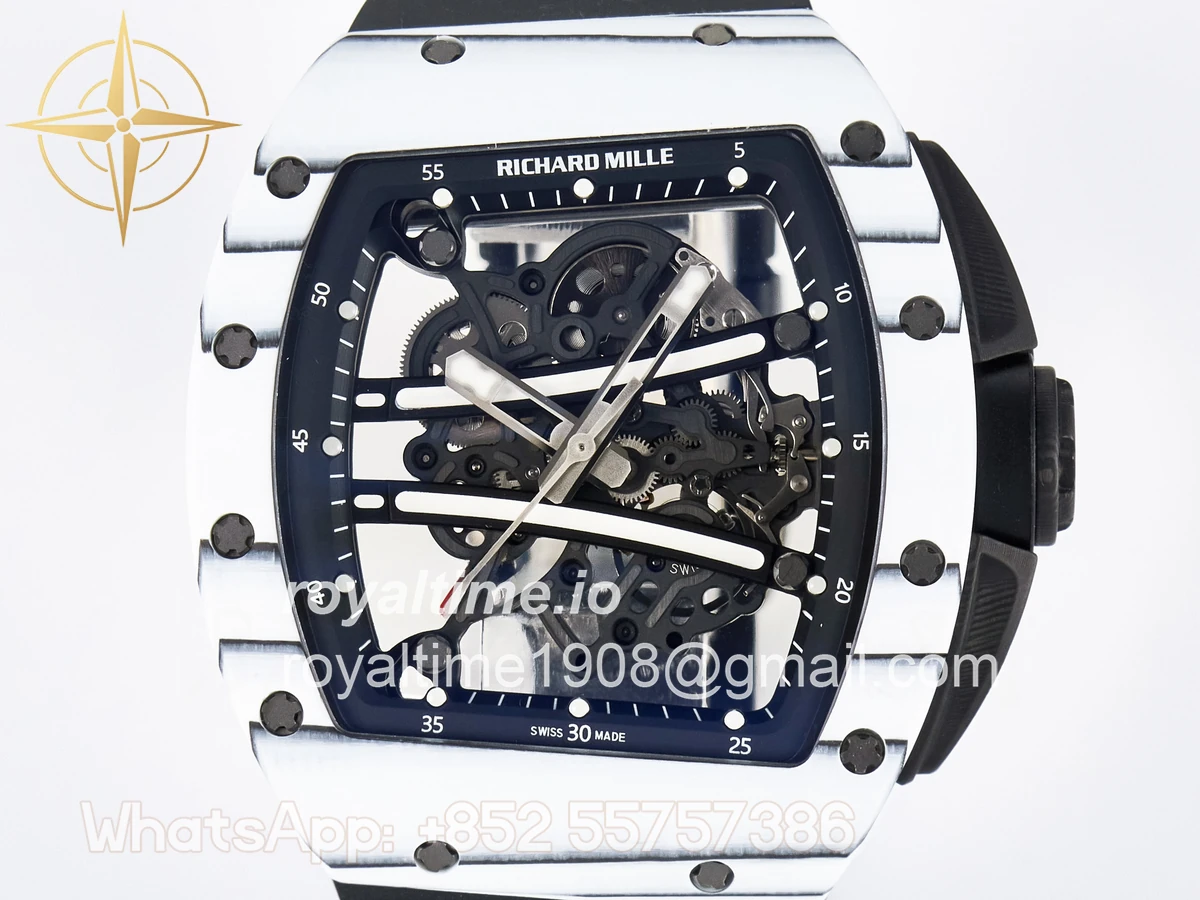 Richard Mille RM 61-01 Yohan Blake White NTPT ZF on Black Rubber Strap RMUL2 - Image 2