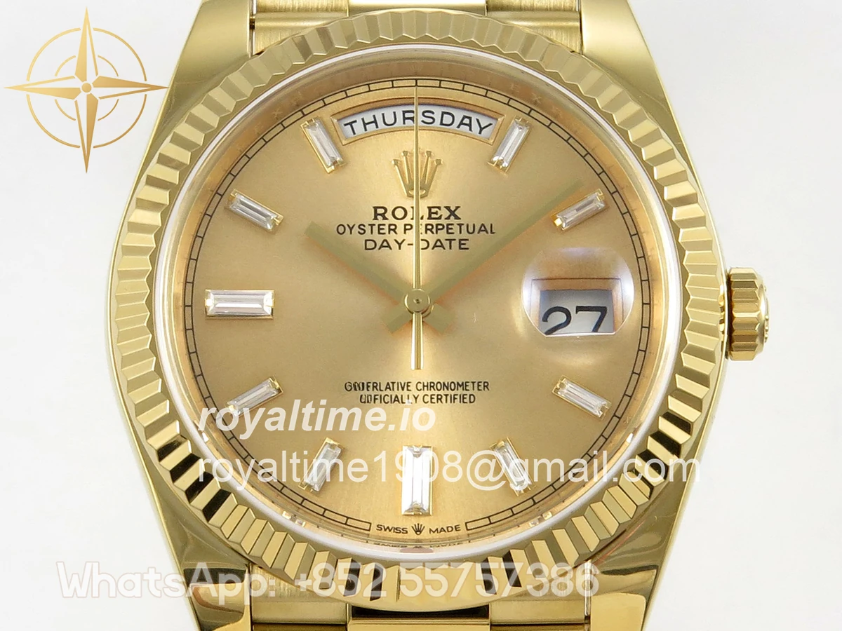 Rolex Day Date 40 YG TMF YG Diamonds Dial on President Bracelet VR3255 (Weighted) 208g - Image 2