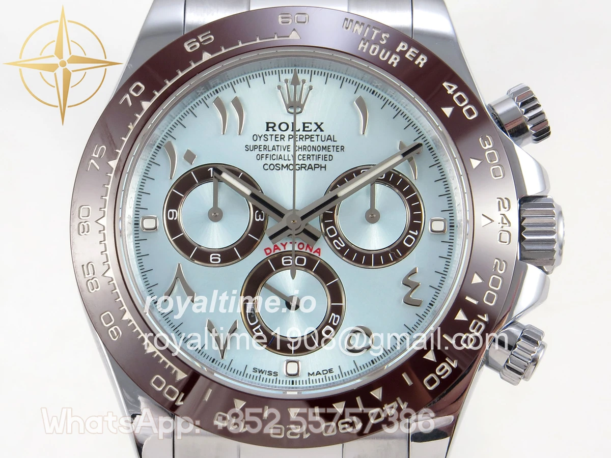 Rolex Daytona 116506 3CF Ice Blue Dial Arabic Markers on SS Bracelet SH4130 V2 - Image 2