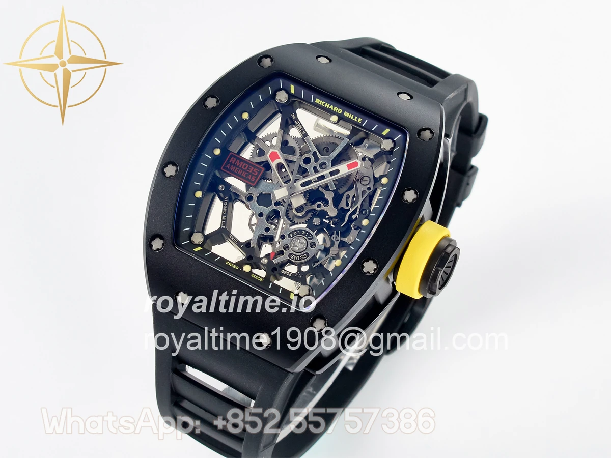 Richard Mille RM035-02 Black Ceramic SONIC Skeleton Dial on Black Rubber Strap RMUL1 - Image 2