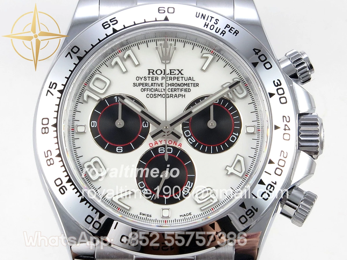 rolex Daytona 116519 QF White/Black Numeral Dial on Oysterflex Strap SA4130 V11 (Gain Weight) 160g - Image 2