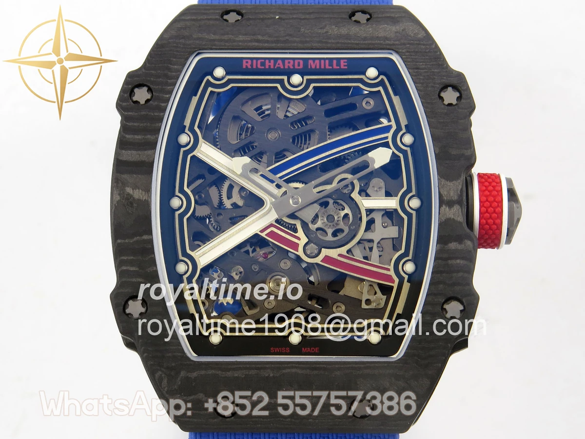 Richard Mille AVF RM67-02 France Black NTPT Spain Skeleton Dial on Blue Elastic strap CRMA7 - Image 2