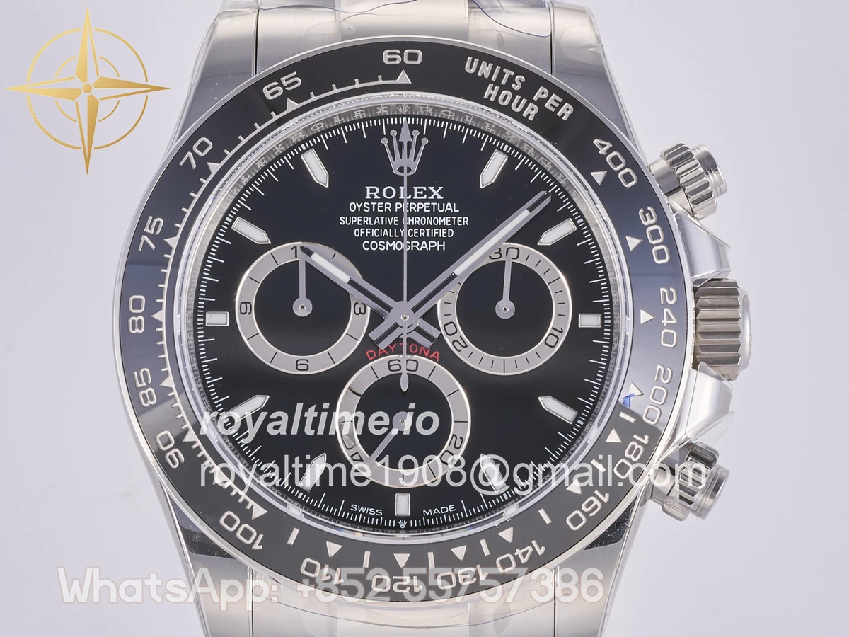 Rolex Daytona 126500 QF 904L Steel Black Dial on SS Bracelet JH4131 (Free Sprung) - Image 2