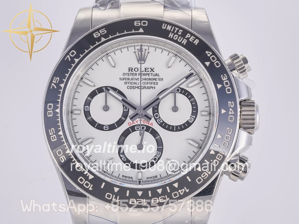 Rolex Daytona 126500 QF 904L Steel White Dial on SS Bracelet JH4131 (Free Sprung) - Image 2
