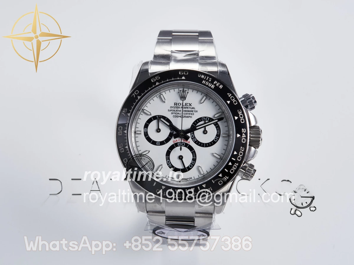 Rolex Daytona 126500 UFO 904L Steel White Dial on SS Bracelet UF4131 (Free Sprung) - Image 2