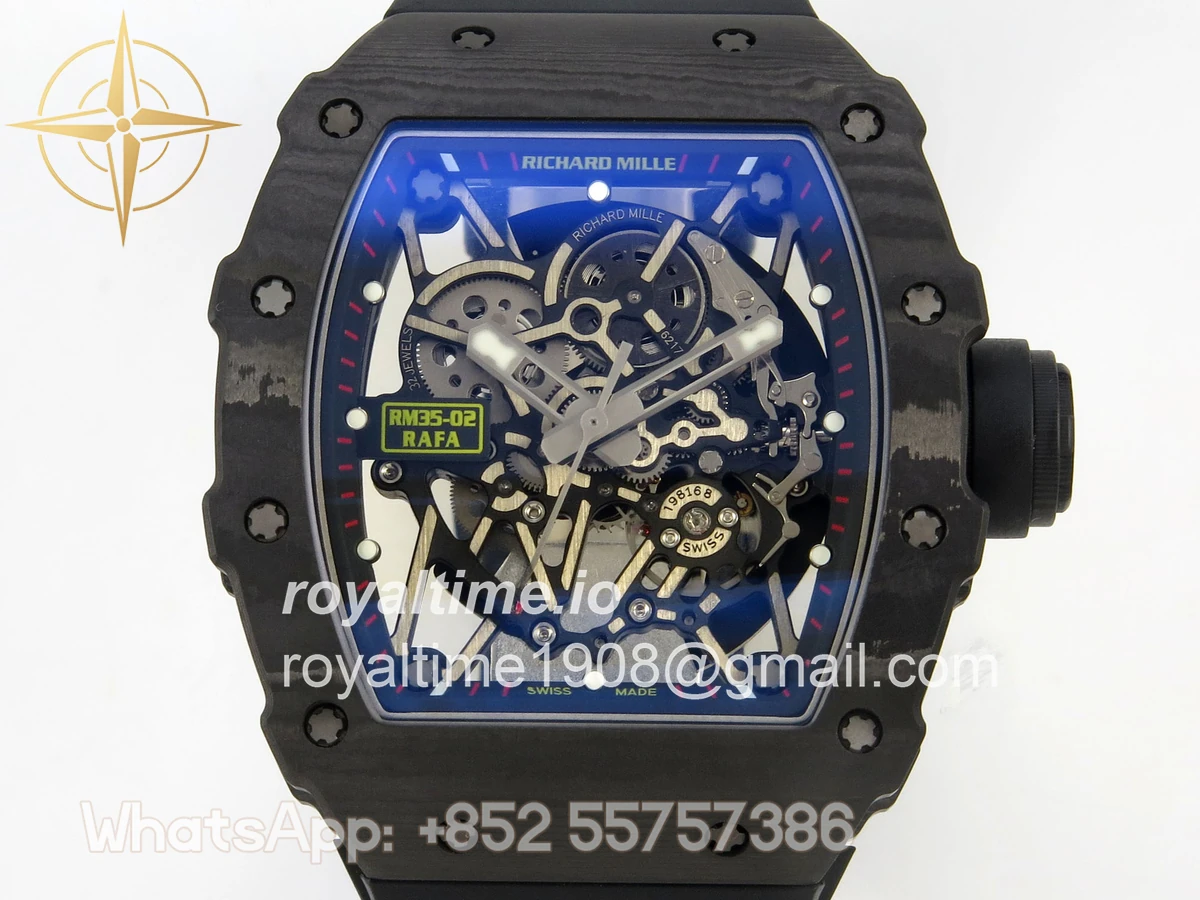 Richard Mille RM035-02 NTPT ZF Skeleton Dial on Black Rubber Strap RMAL1 V7 - Image 2