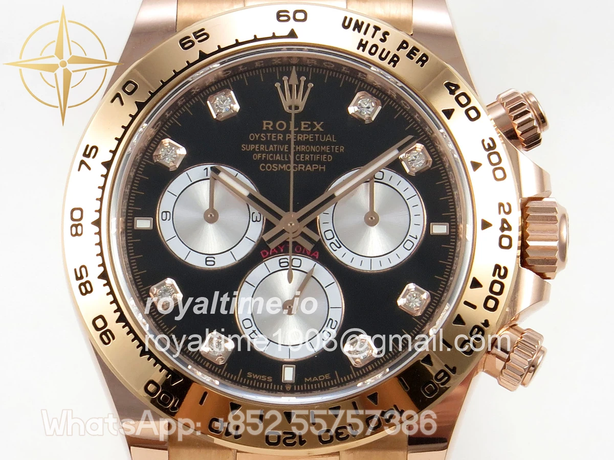 Rolex Daytona 126505 BTF Black/Silver Diamonds Dial on RG Braclet DD4131 (Weighted) 220g - Image 2
