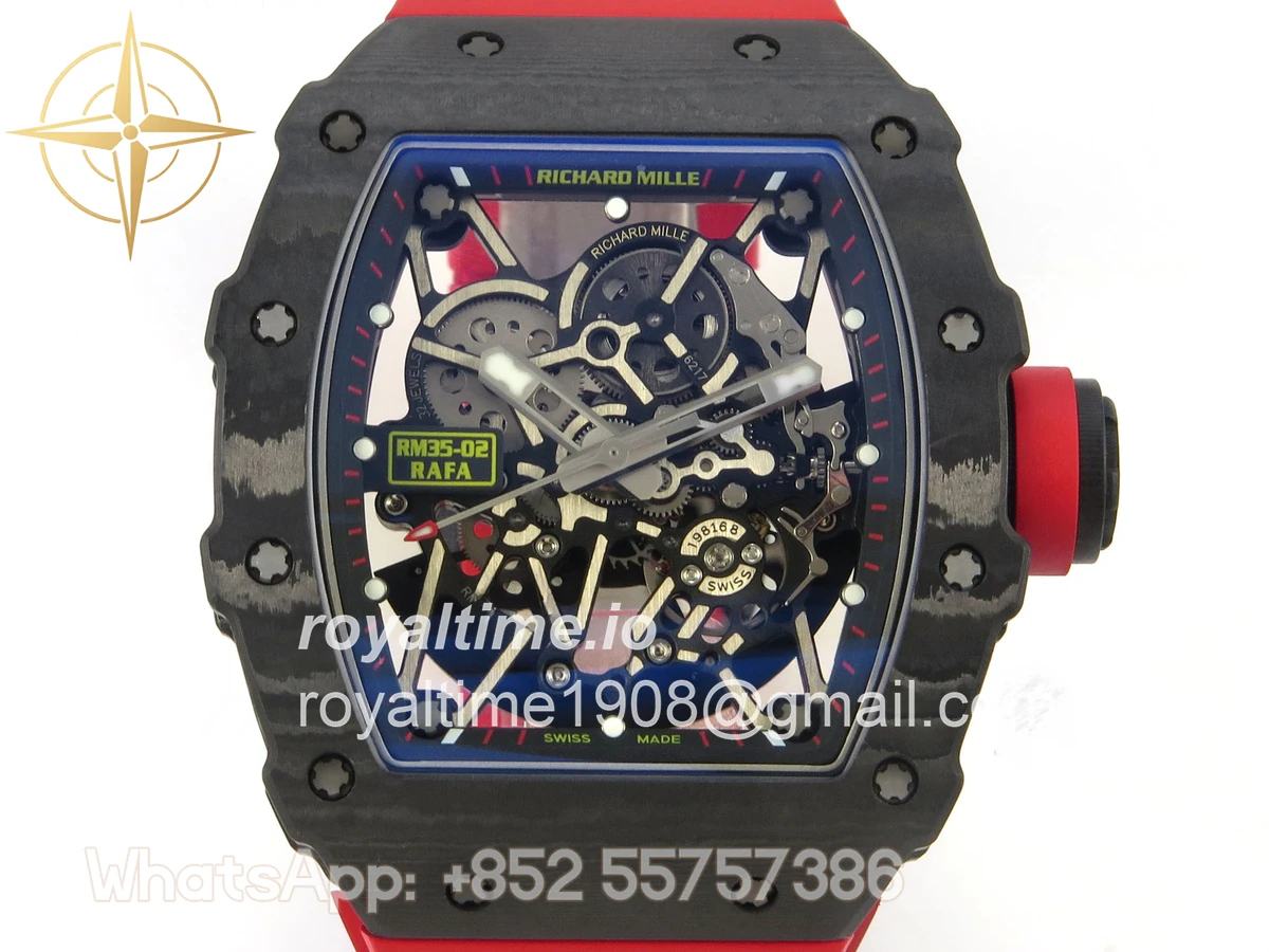 Richard Mille RM035-02 NTPT ZF Skeleton Dial on Red Rubber Strap RMAL1 V7 - Image 2
