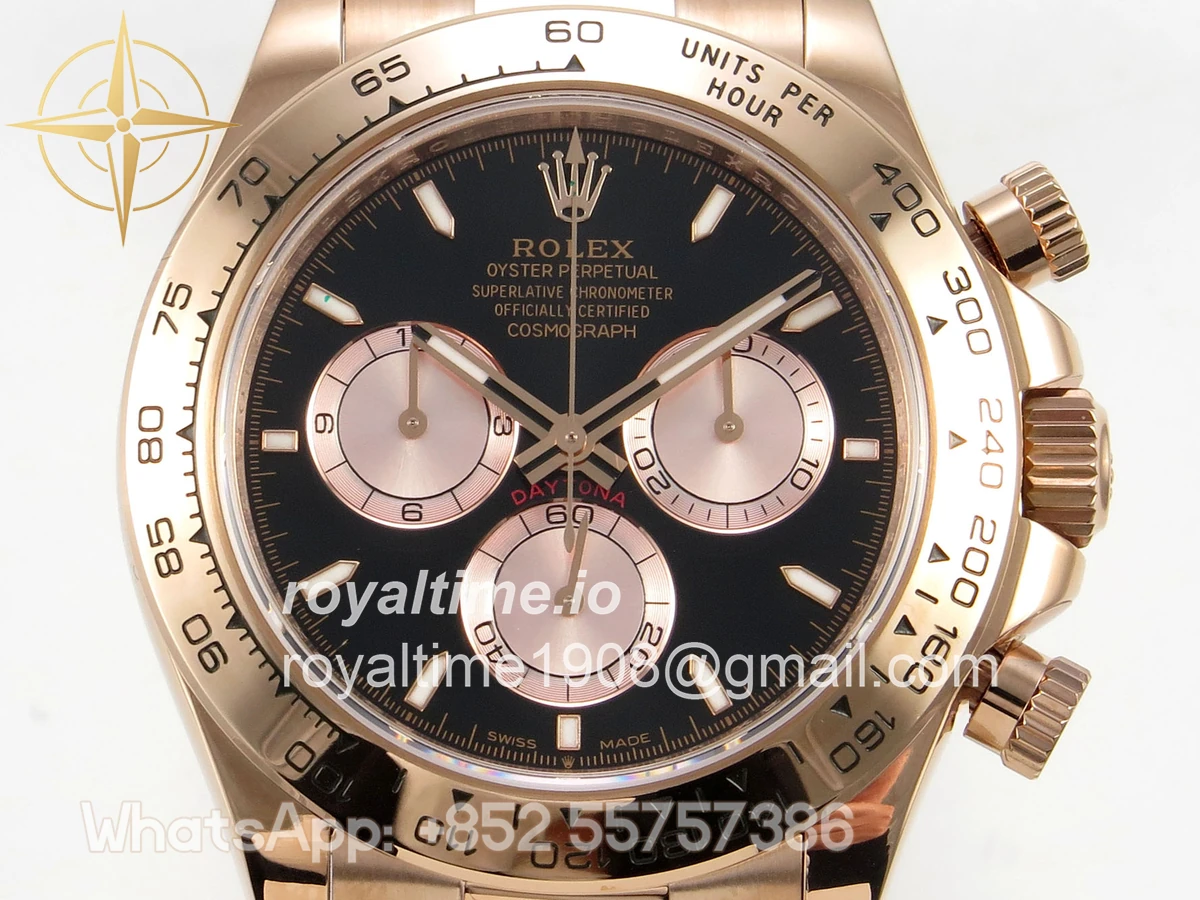 Rolex Daytona 126505 RG UFO Black/RG Dial on RG Bracelet UF4131 (Free Sprung) - Image 2