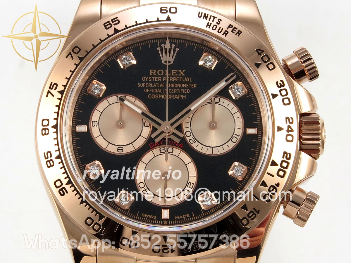 Rolex Daytona 126505 RG UFO Black/RG Diamonds Dial on RG Bracelet UF4131 (Free Sprung) - Image 2
