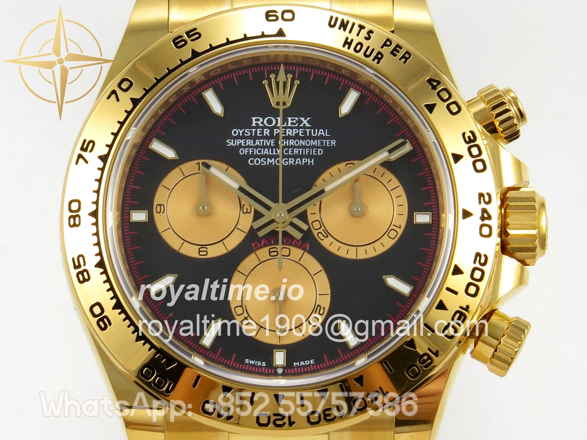 Rolex Daytona 126508 BTF Black/YG Dial on YG Braclet DD4131 (Weighted) 220g - Image 2