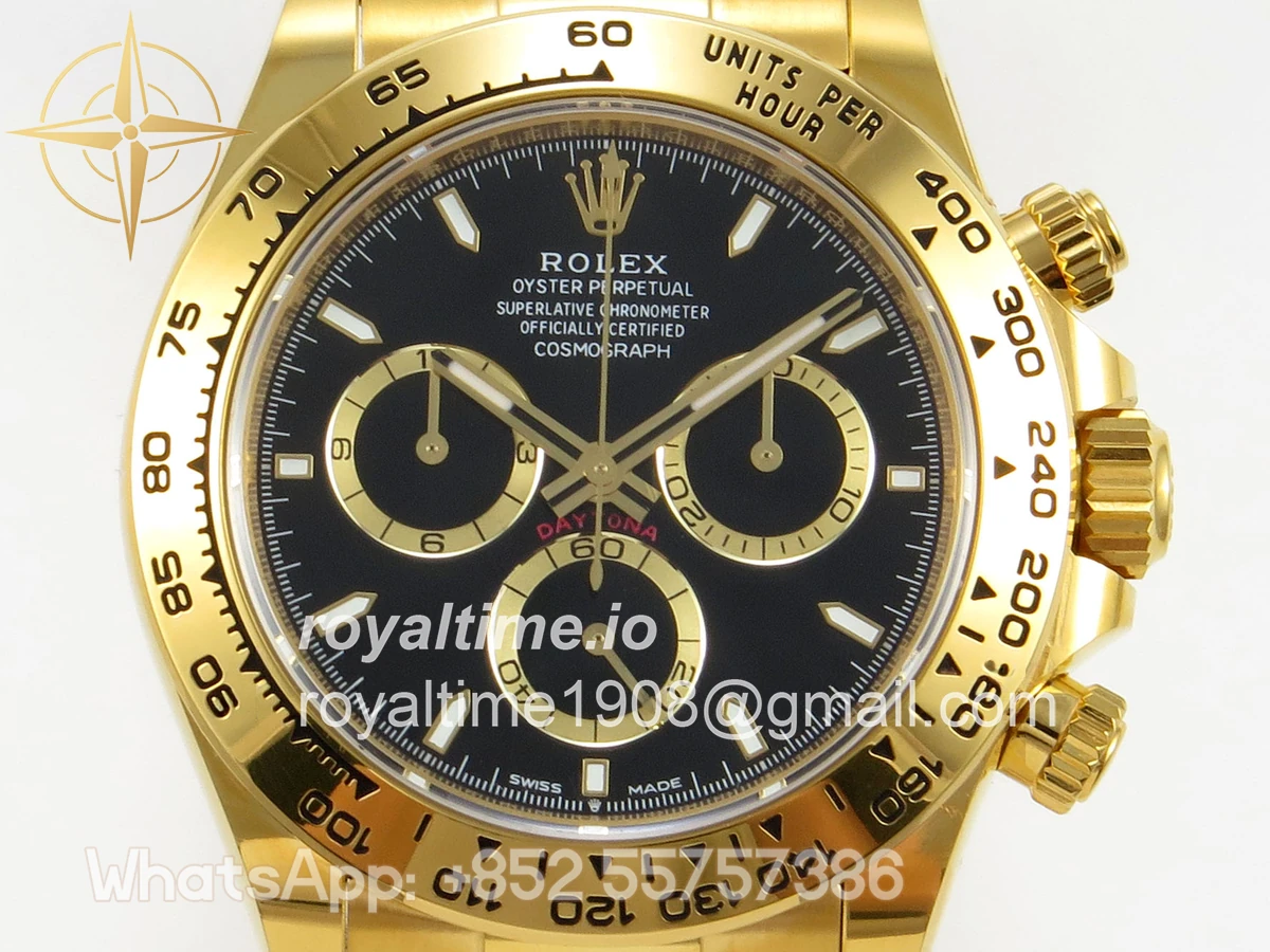 Rolex Daytona 126508 BTF Black Dial on YG Braclet DD4131 (Weighted) 220g - Image 2