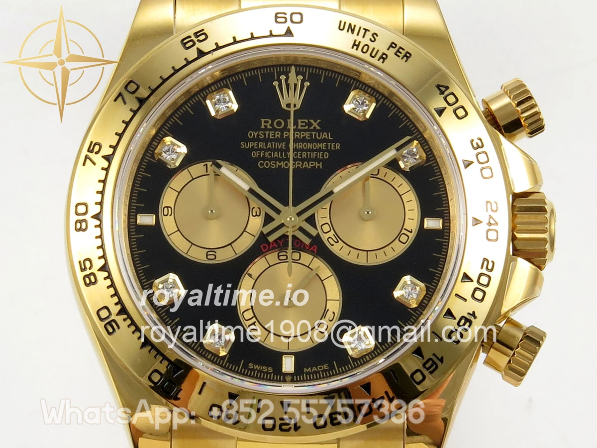 Rolex Daytona 126508 YG UFO Black/YG Diamonds Dial on YG Bracelet UF4131 (Free Sprung) - Image 2