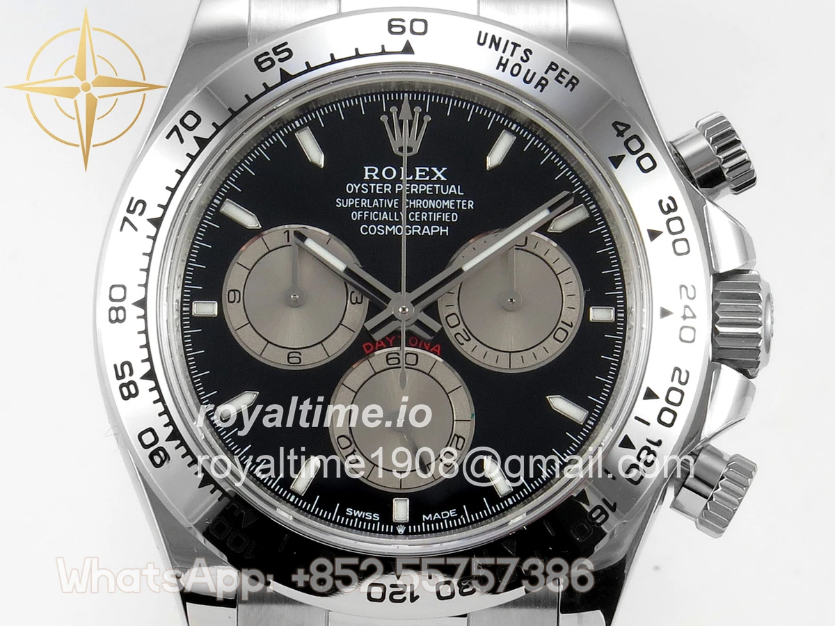 Rolex Daytona 126509 904L SS UFO Black Dial Silver Subdial On 904L SS Bracelet UF4131 (Free Sprung) - Image 2