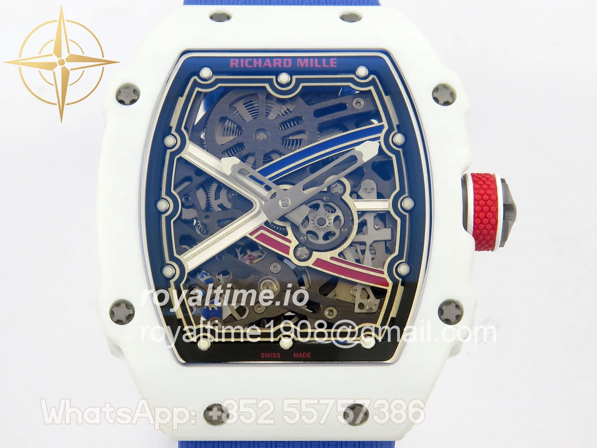 Richard Mille AVF RM67-02 France White NTPT Spain Skeleton Dial on Blue Elastic strap CRMA7 - Image 2