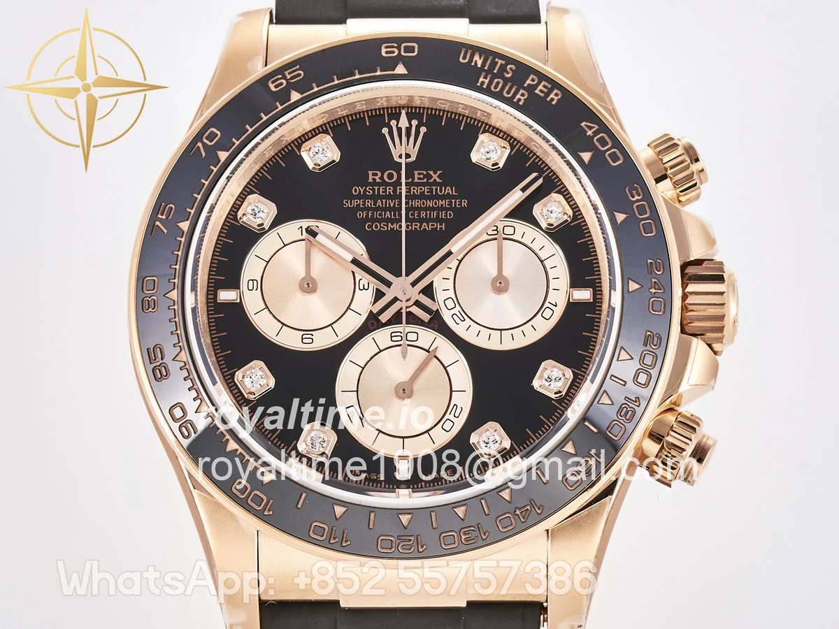 Rolex Daytona 126515 TMF Black/RG Diamonds Dial on Oysterflex Strap DD4131 - Image 2