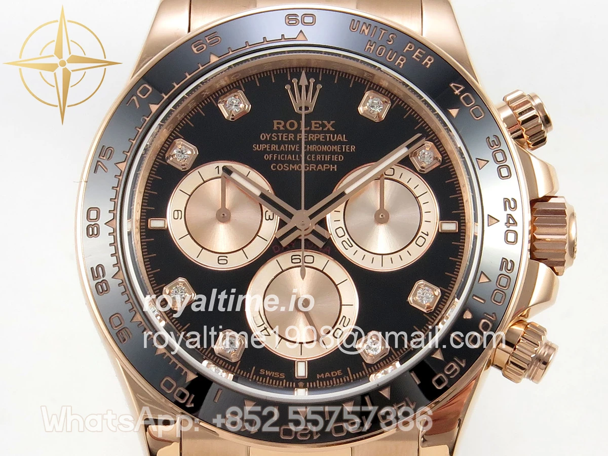 Rolex Daytona 126515 TMF Black/RG Diamonds Dial on Oysterflex Strap DD4131(162g) - Image 2