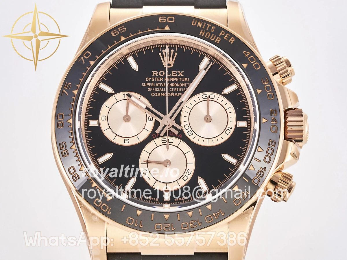 Rolex Daytona 126515 TMF Black/RG Stick Dial on Oysterflex Strap DD4131 - Image 2