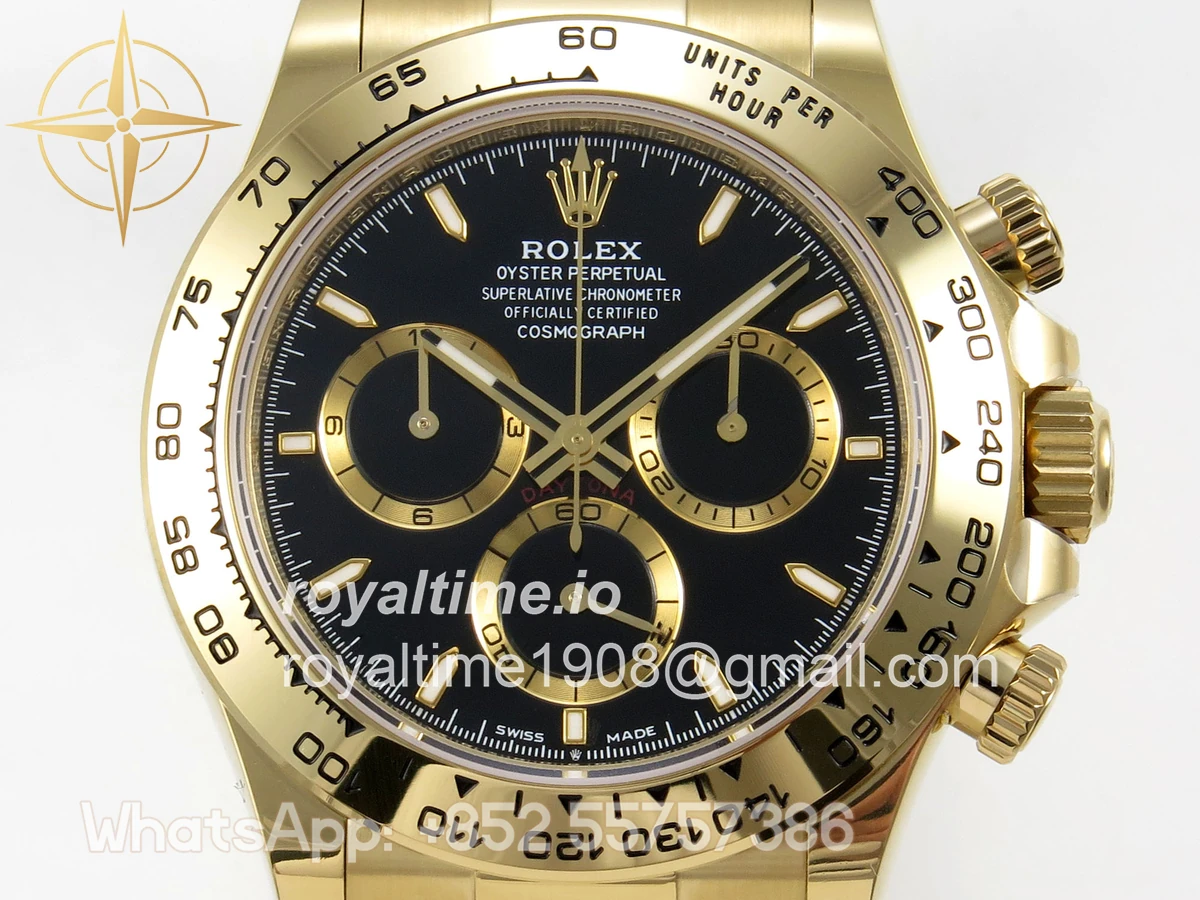 Rolex Daytona 126508 AVF Black Stick Dial on YG Bracelet DD4131 (Mod) - Image 2